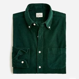 NWT J. Crew Fine-wale Corduroy Shirt Dark Forest Small